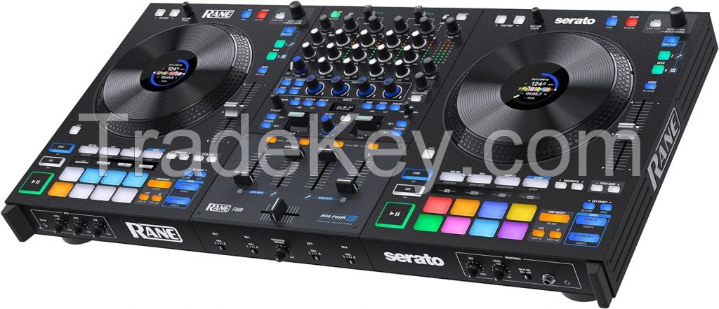 RANE FOUR Advanced 4 Channel Stems DJ Controller - 8.5&quot; Jog Wheels with displays, DJ Mixer with Internal FX, Serato DJ Pro &amp; Pitch &acirc;n Time DJ Included