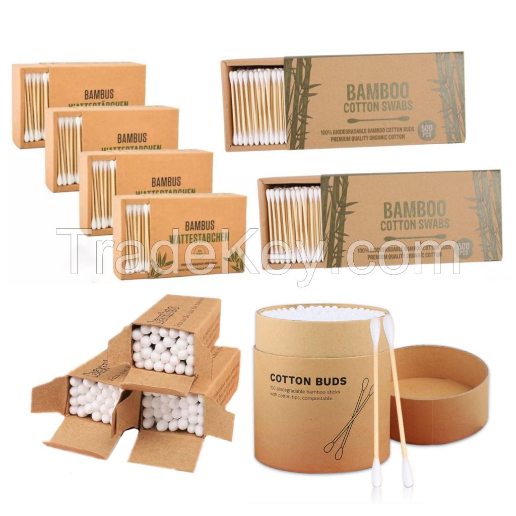 OEM Eco Cotton Swab, Bamboo Sitck, Paper Container