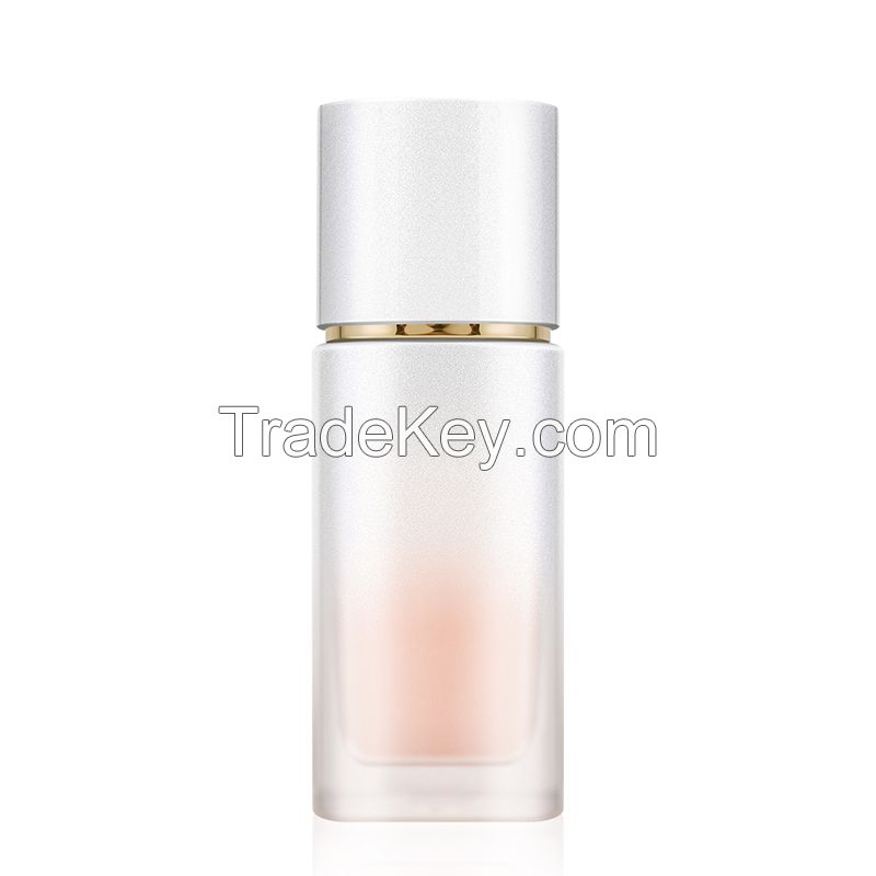 Source manufacturer customized glass lotion bottle press liquid foundation glass cream essence separate bottle travel separate bottle