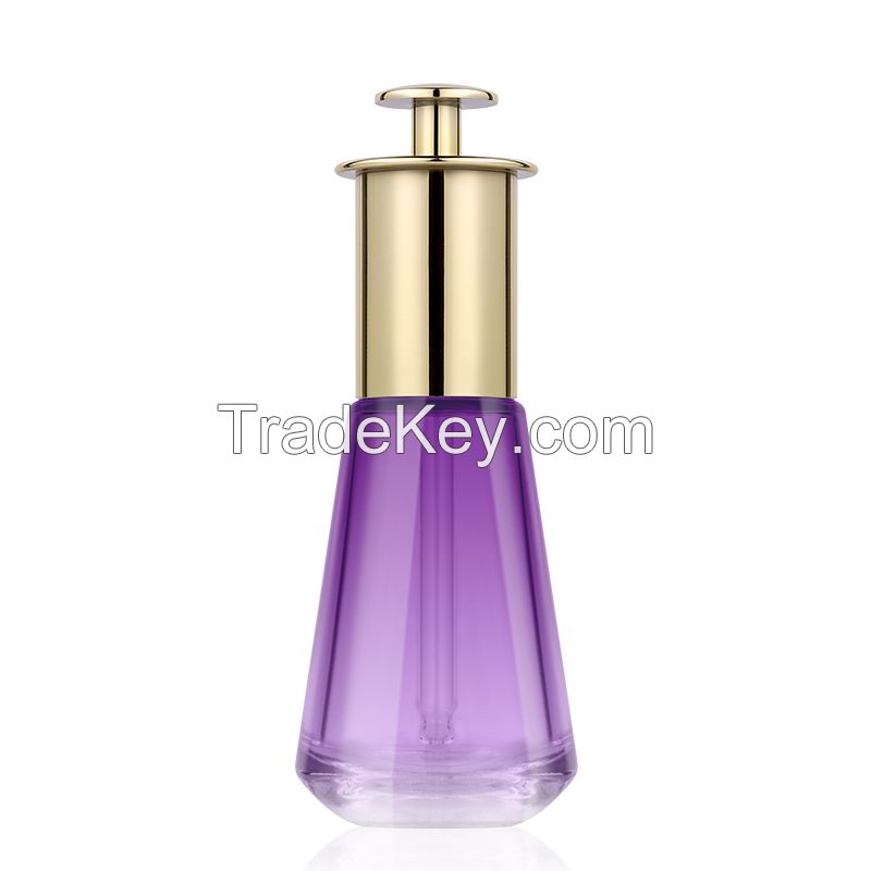 Cosmetic Glass Press Dropper Bottle 30ml For Essential Oil Serum Bottle