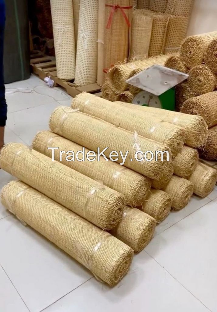 China rattan cane factory natural ratta mat and plastic rattan webbing rolls OEM