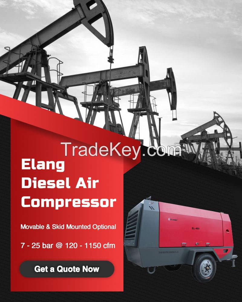 Elang brand diesel portable screw air compressor