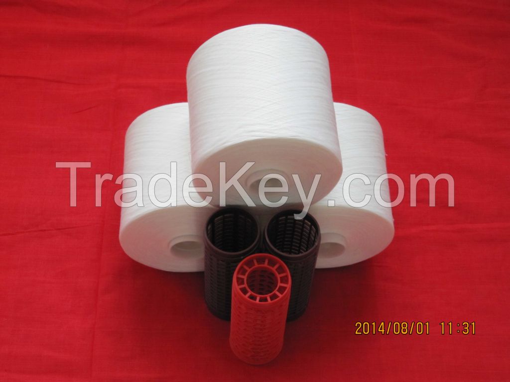 100% Polyester Raw White Sewing Thread 40/2