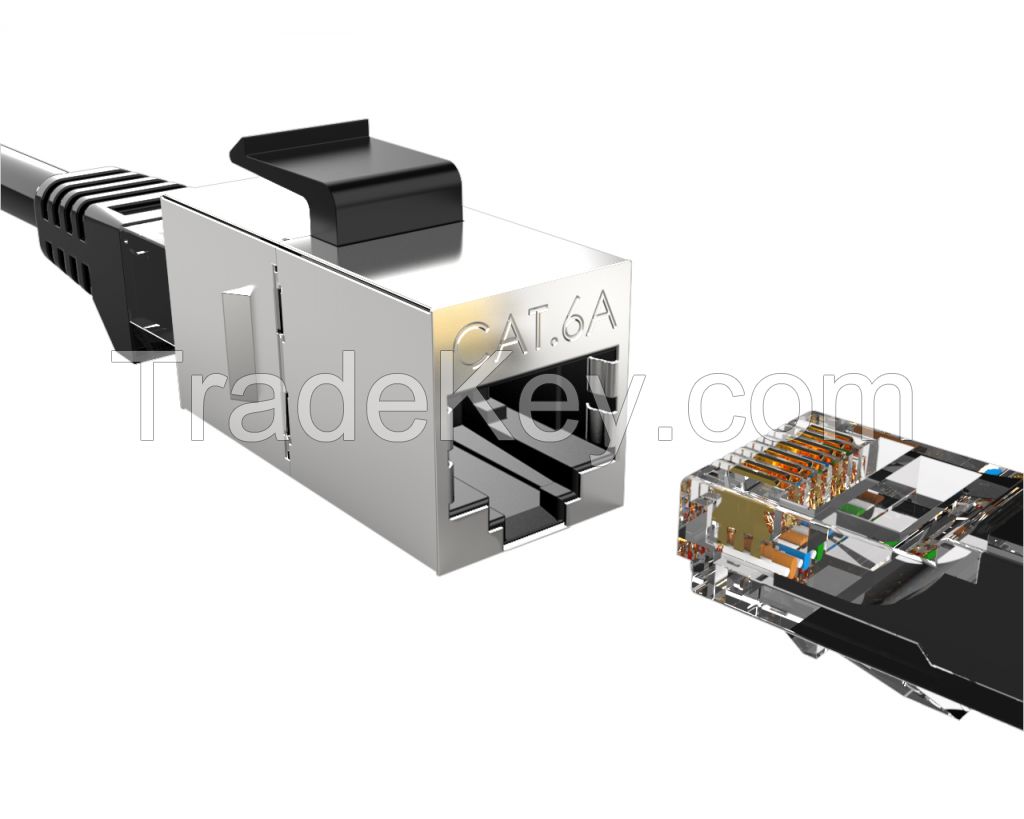 RJ45 Panel Mount Coupler Cat6 FTP Shielded Pass Through Keystone Module 