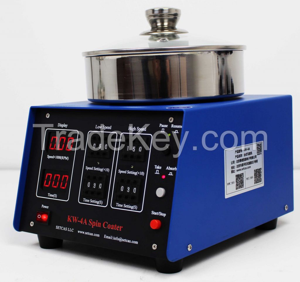 Semiconductor Setcas KW-4A Spin Coater With oil-less vacuum pump and 3 chucks