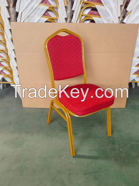 Wholesale Cheap Luxury Stackable Gold Iron Metal Wedding Banquet Chair Hotel Furniture Chairs Aluminum for Party and Event