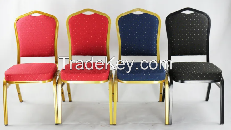 Wholesale Cheap Luxury Stackable Gold Iron Metal Wedding Banquet Chair Hotel Furniture Chairs Aluminum for Party and Event