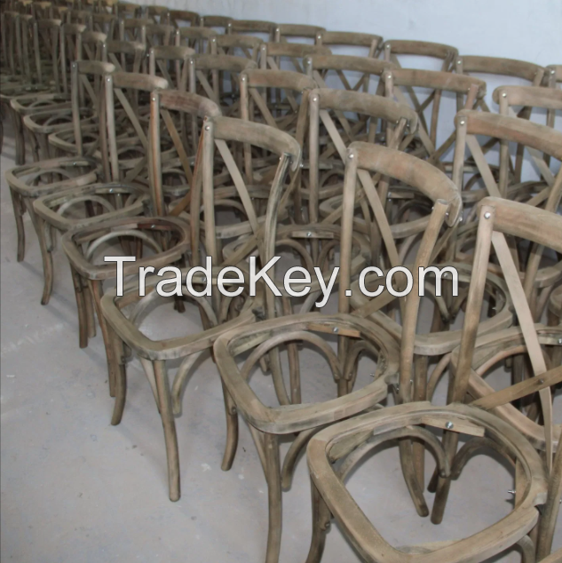 Industrial Metal Chair Metal Frame Stacking Chairs Stackable Cross Back Wood Chair for Restaurant