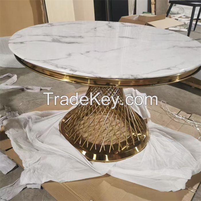 Stainless Steel Metal Base Round Tables Latest Wedding and Hotel Furniture with Outdoor and School Application