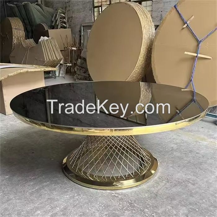 Stainless Steel Metal Base Round Tables Latest Wedding and Hotel Furniture with Outdoor and School Application