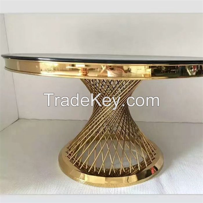 Stainless Steel Metal Base Round Tables Latest Wedding and Hotel Furniture with Outdoor and School Application