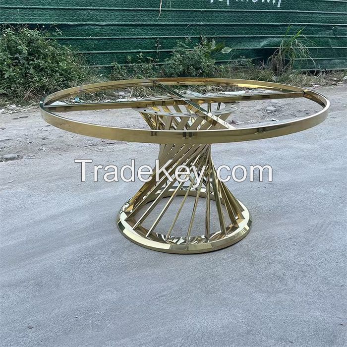 Stainless Steel Metal Base Round Tables Latest Wedding and Hotel Furniture with Outdoor and School Application