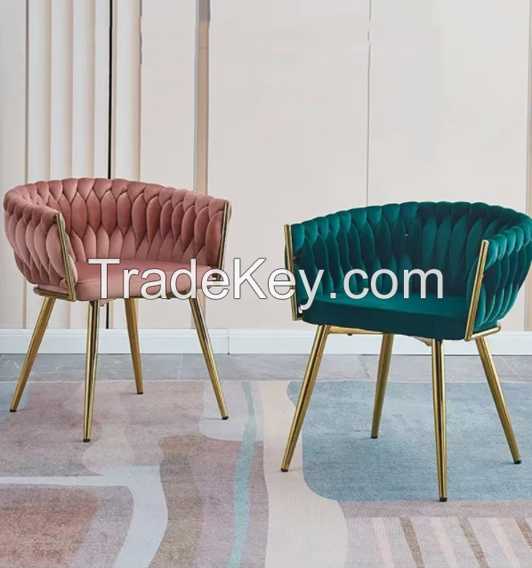 New Design Living Room Furniture Upholstered Modern Chairs Hotel Luxury Velvet Dining Chair