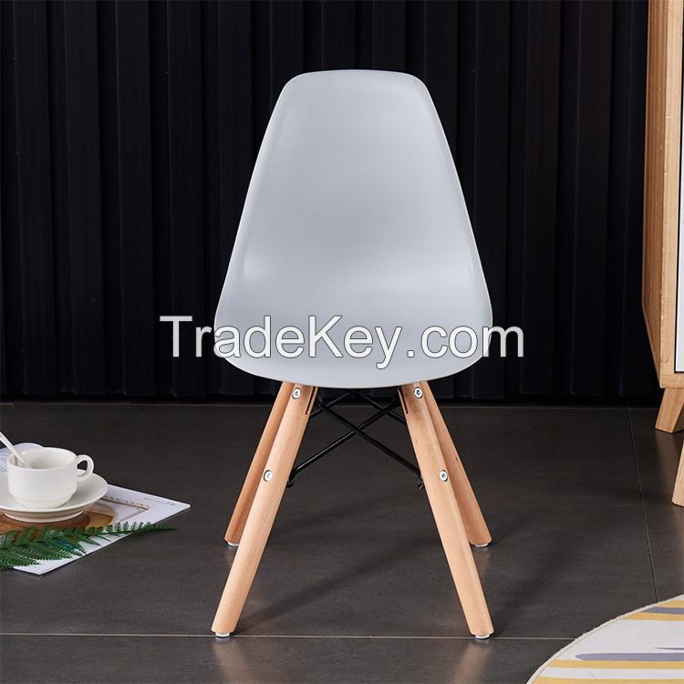 Nordic Tulip Plastic Dining Chair Coffee Shop Backrest Chair Household Solid Wood Dining Chair