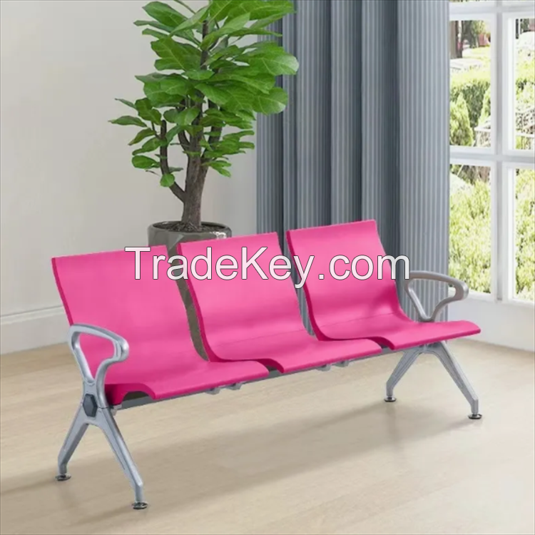 Airport VIP Lounge Terminal Waiting Room Area Reception Beam Link Bench Customized 2 3 4 5 Seat PU Waiting Chair