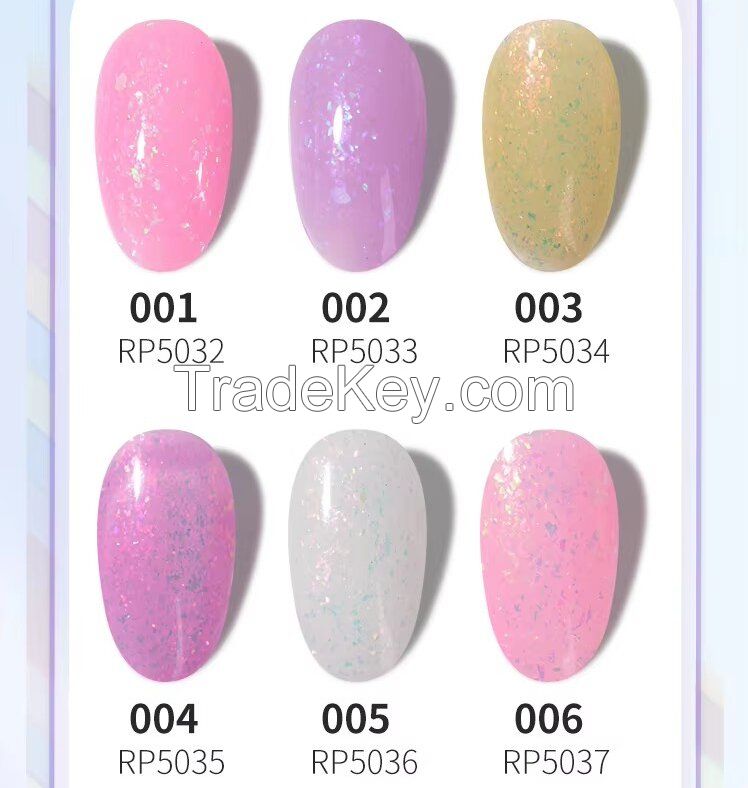 12 colors Brocade Rubber Fiber Base Coat Gel Nail Polish