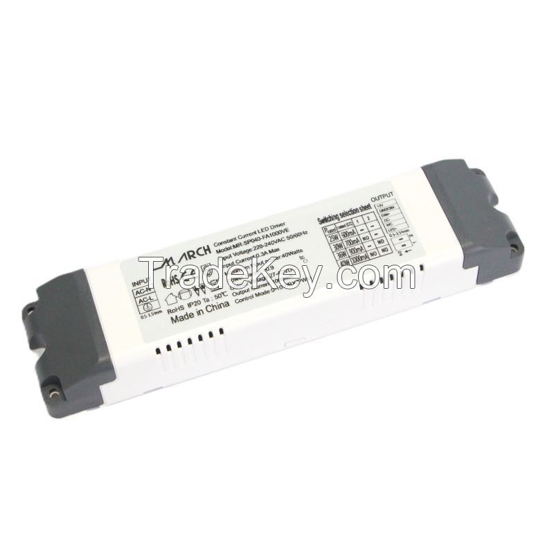 Isolated 2-Channel 0-10V Dimming LED Driver 20W 40W 60W