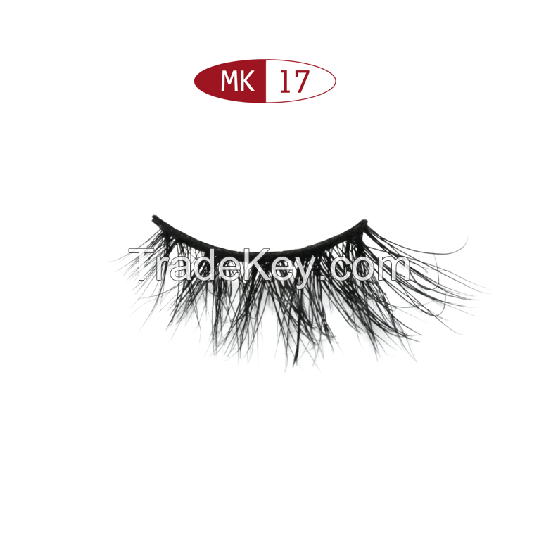 Natural short length Full Strip Mink Lashes MK17 / Feather light 12mm mink eyelash /  Cute 13mm natural real mink hair eyelash / Thin 13mm 5D mink eyelash / Curly 12mm 5D mink hair eyelash / Velvety 15mm 3D layered mink eyelash