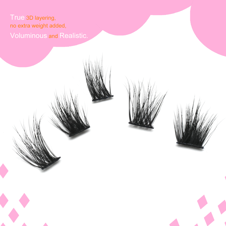 D Curl Wholesale Private Label Diy Lash Extensions Lash Bundle Packaging Natural Ribbons Segment Lashes