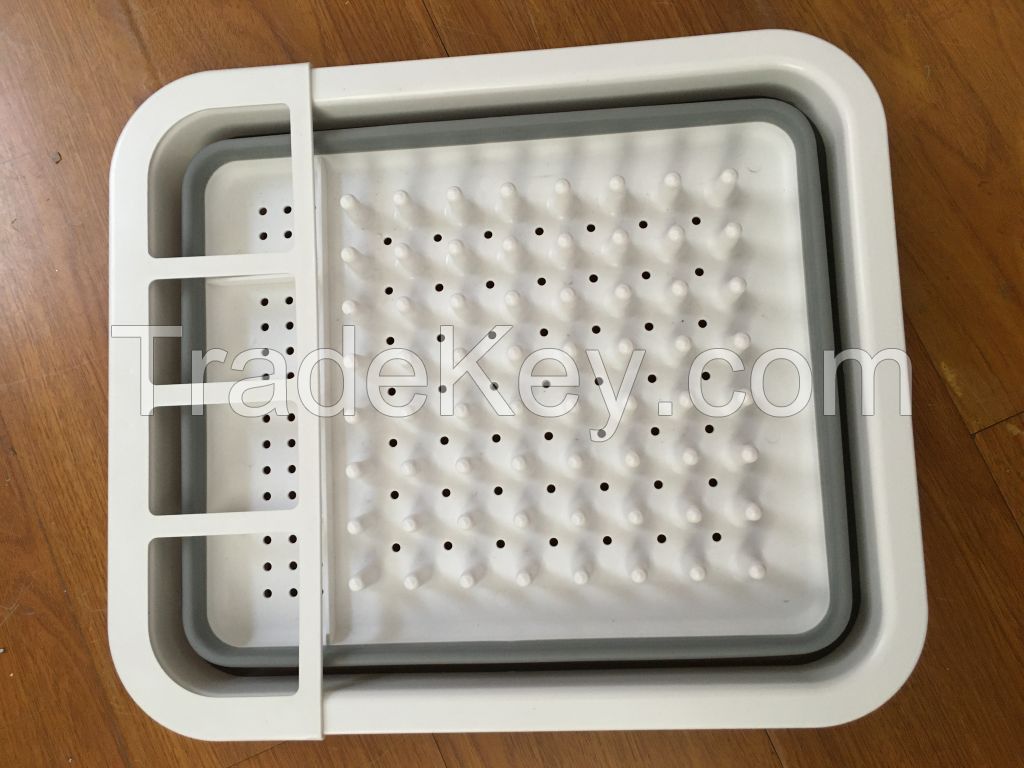 Multifunctional Collapsible  Dish Rack Folding Plastic Drying Rack