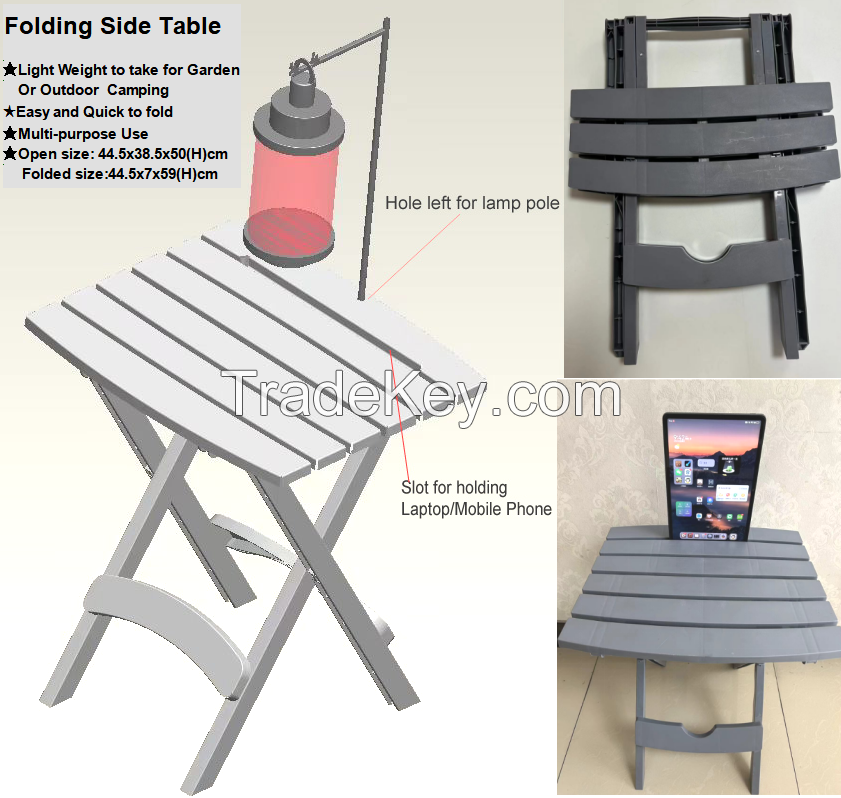 Camping Plastic Quick Fold Side Table Lightweight Folding Table