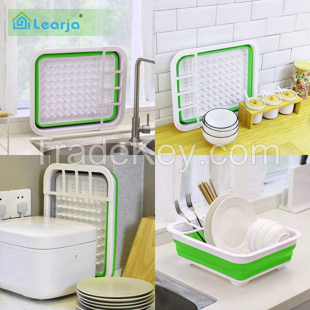 Multifunctional Collapsible  Dish Rack Folding Plastic Drying Rack