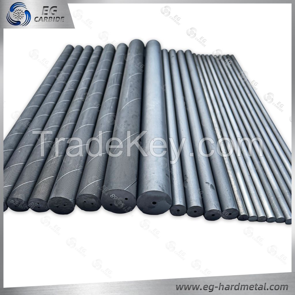 Carbide rods with 30 degree two helical coolant rods