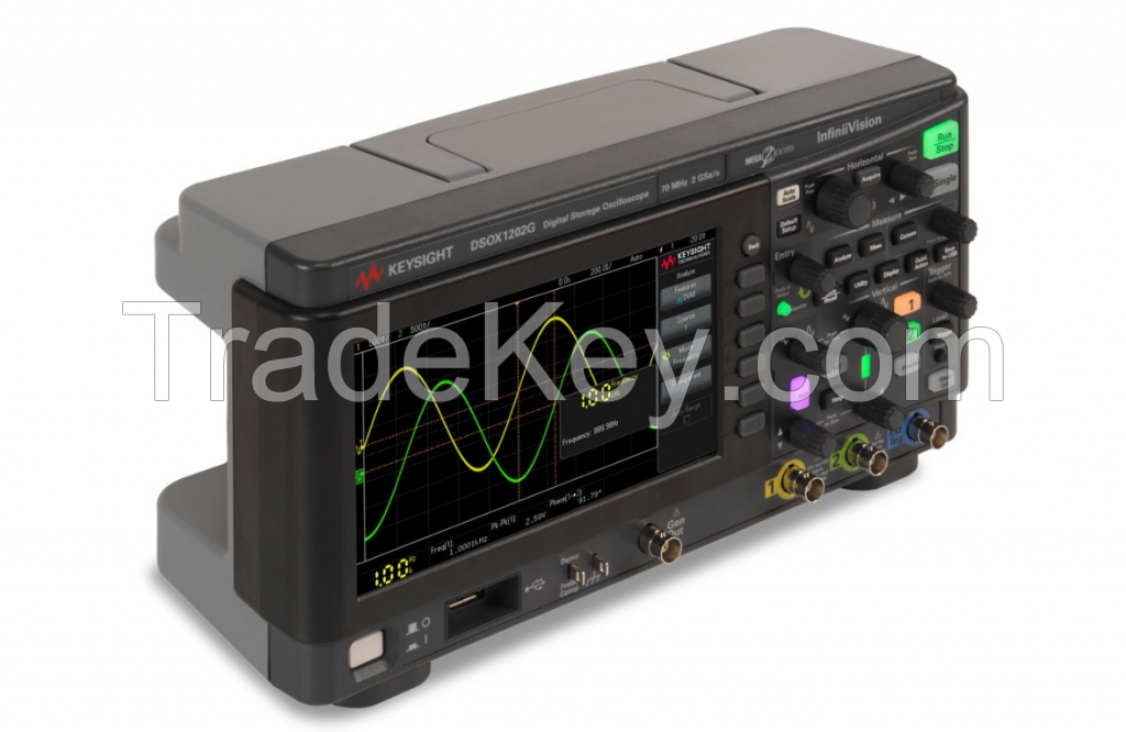 DSOX1202G Oscilloscope: 70/100/200 MHz, 2 Analog Channels, with a built-in Waveform Generator