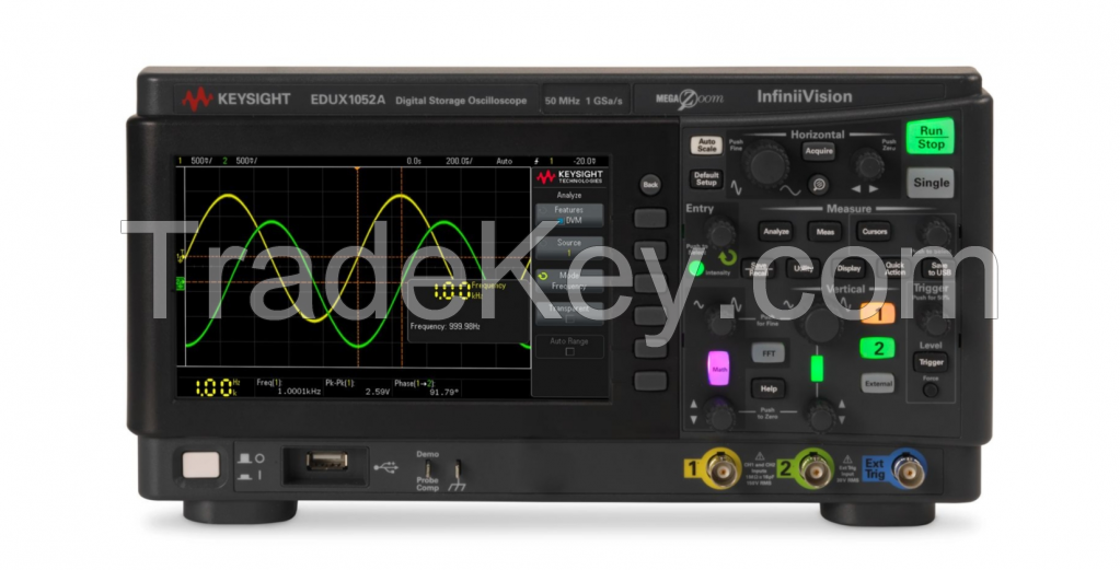 Edux1052a Oscilloscope: 50 Mhz, 2 Analog Channels