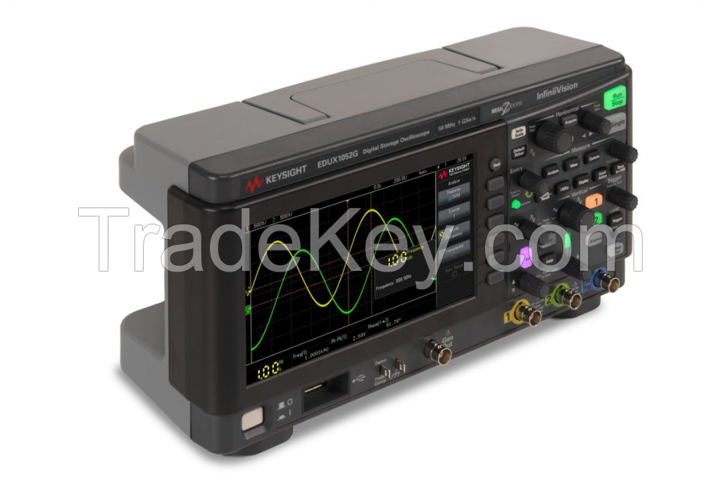 EDUX1052G Oscilloscope: 50 MHz, 2 Analog Channels, with a Built-in Waveform Generator