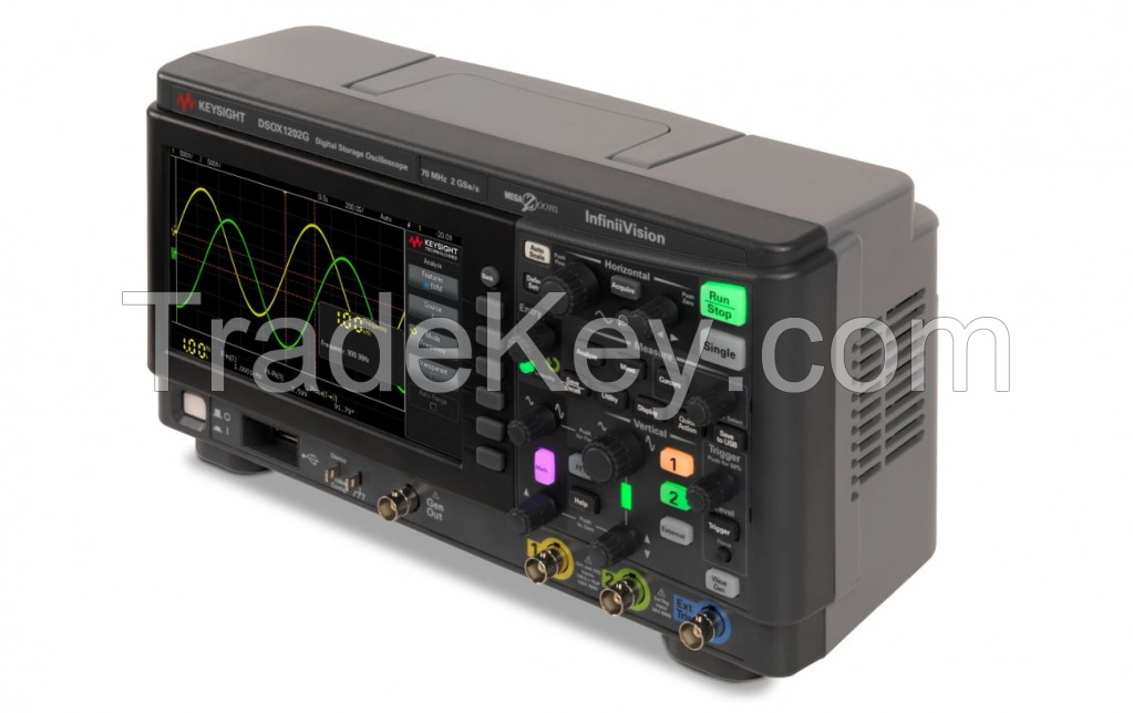 Dsox1202g Oscilloscope: 70/100/200 Mhz, 2 Analog Channels, With A Built-in Waveform Generator