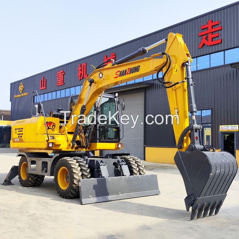 Earth-moving equipment Shanzhong Brand 14ton SZL150 hydraulic wheel excavator for road constructions