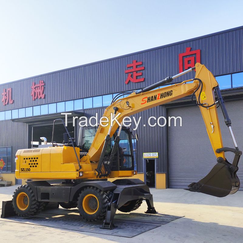 High Quality Chinese Shanzhong 14ton SZL150 Hengte Wheel Excavator for building constructions