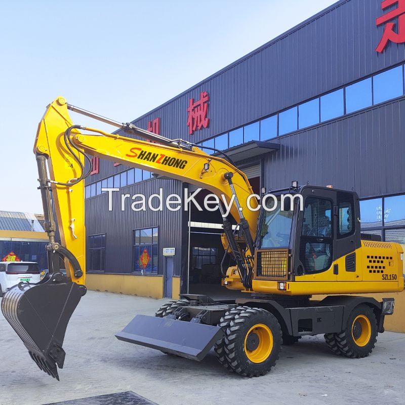 High Quality Chinese Shanzhong 14ton SZL150 Hengte Wheel Excavator for building constructions