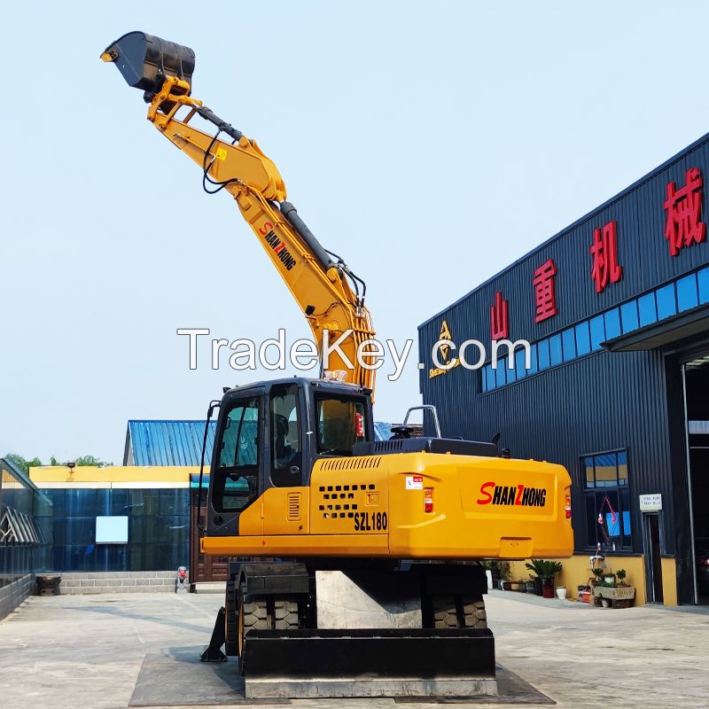 Engineering Machinery Shanzhong factory 17ton SZL180 Hydraulic Wheel Excavator hot sale in Tanzania