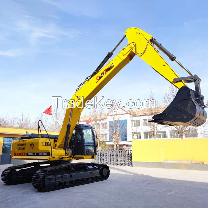 Shanzhong Factory Hot-selling Earth-moving Machinery SZ260 Hydraulic Crawler Excavator For Construction Sites