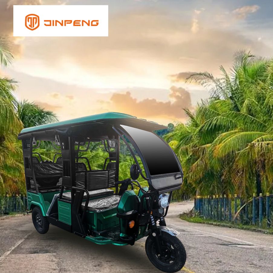 Rickshaw three wheel Electric Six Passenger seats with Roof Tuk Tuk Electric Tricycle