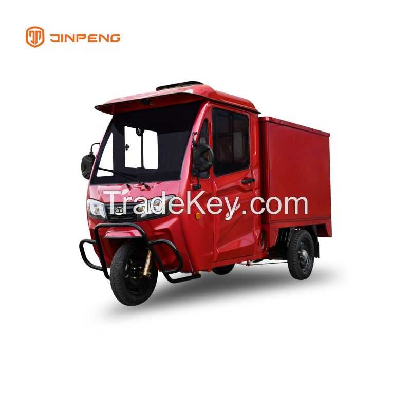 Electric Cargo Tricycle with Closed Cabin