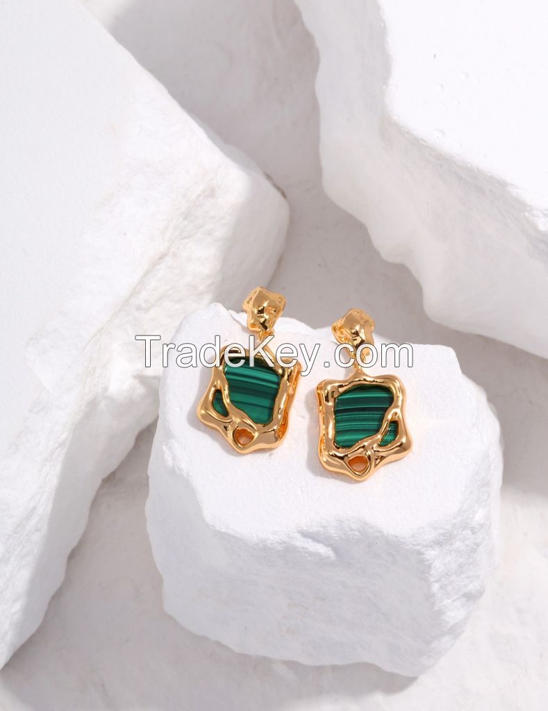 Sterling Silver Malachite Fashion Earrings/Neckace