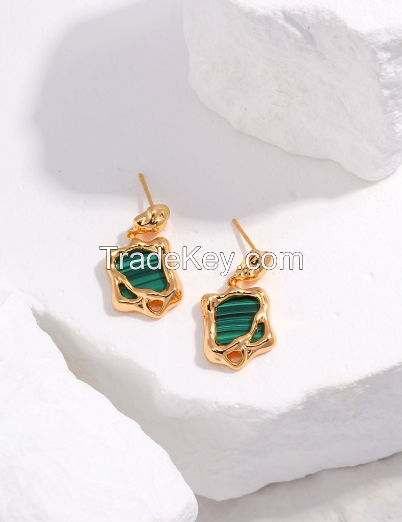 Sterling Silver Malachite Fashion Earrings/Neckace