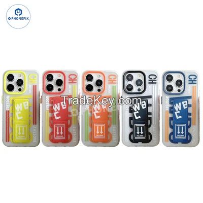 iPhone 16 Series Frosted Case With Push-pull Folding Stand 