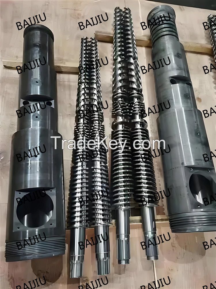 Conical twin screw barrel for PVC pipe and PVC profile manufacturer China