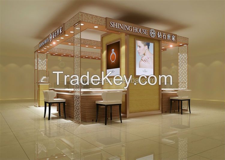 Colorful mall jewelry kiosk made for jewelry store interior display jewellery showcase