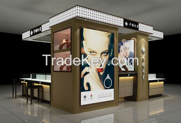 Colorful mall jewelry kiosk made for jewelry store interior display jewellery showcase