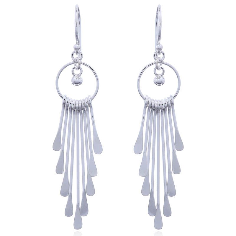 Long Sterling Silver Chandelier Earrings