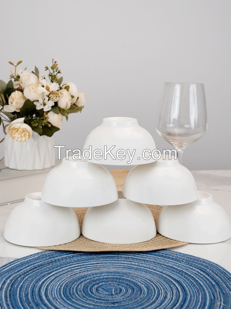 Pure White Porcelain Salad Bowls