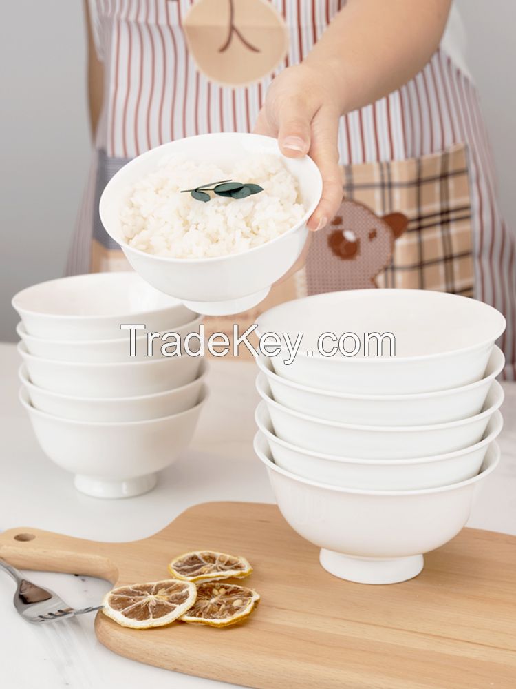 Pure White Porcelain Salad Bowls