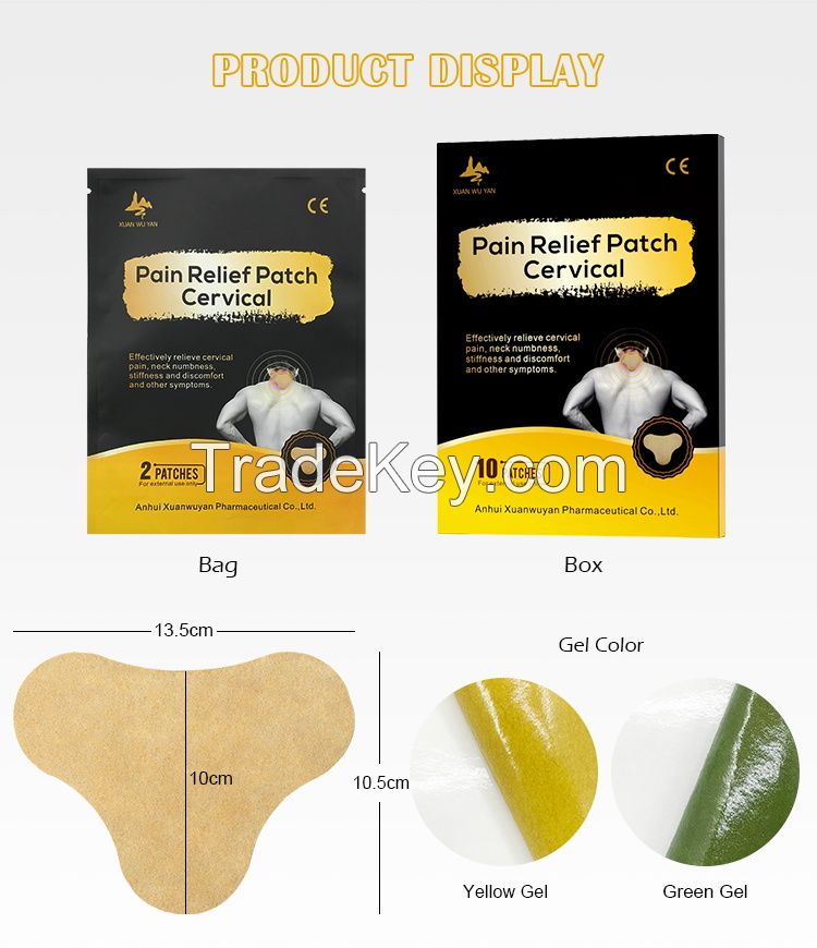 Factory Wholesale Wormwood Oil Extract Neck Warmer Plaster Cervical Vertebra Pain Relieving Patch