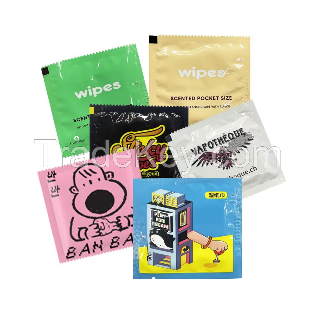 Low MOQ Custom Single Hand Wet Wipes Disposable Restaurant Cleaning Wipes Free Sample Individual Wet Tissue