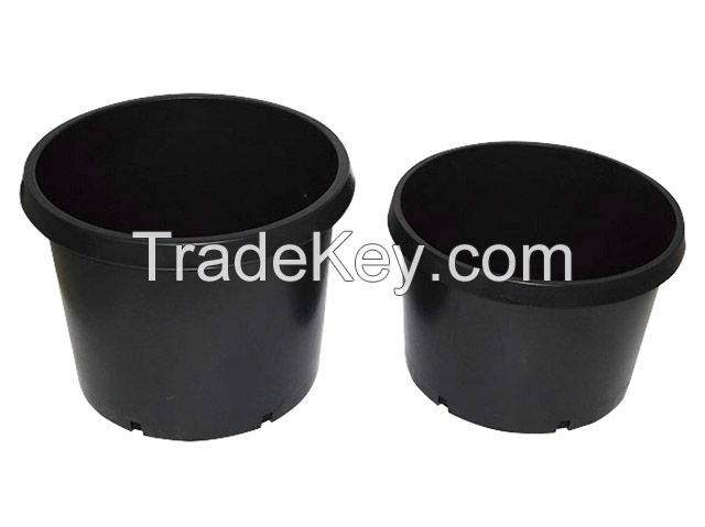 Black Grower Pot with Saucer